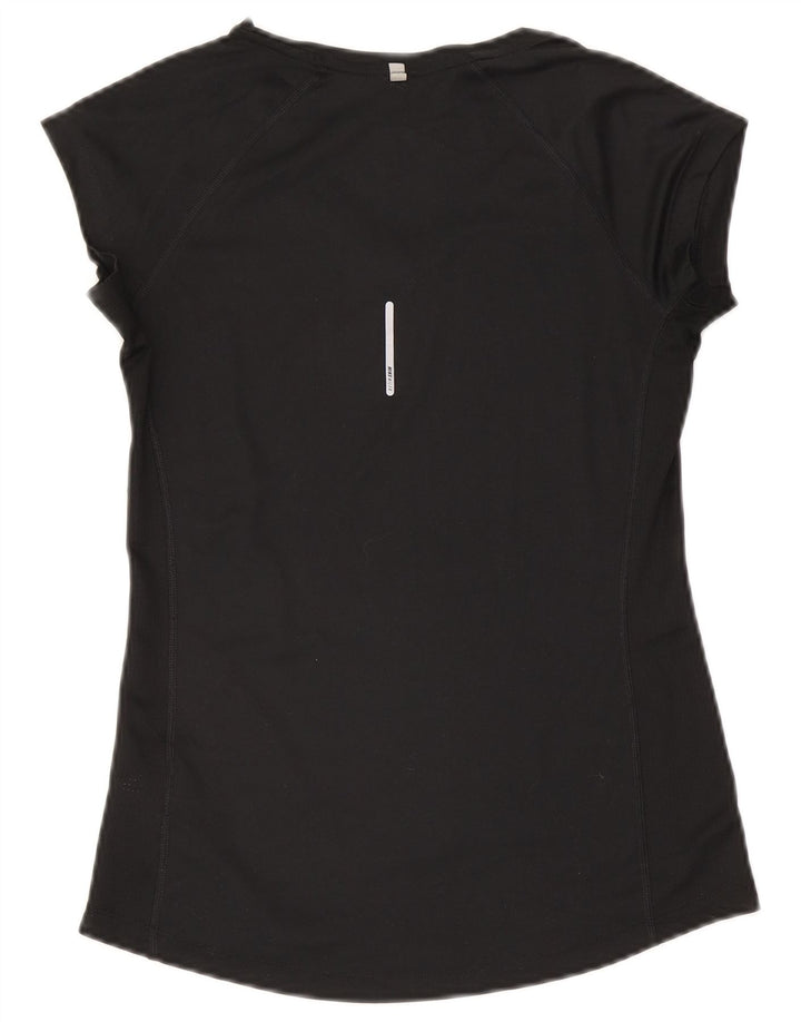 Nike Damen Dri Fit T-Shirt Top UK 8 Small Schwarz Polyester