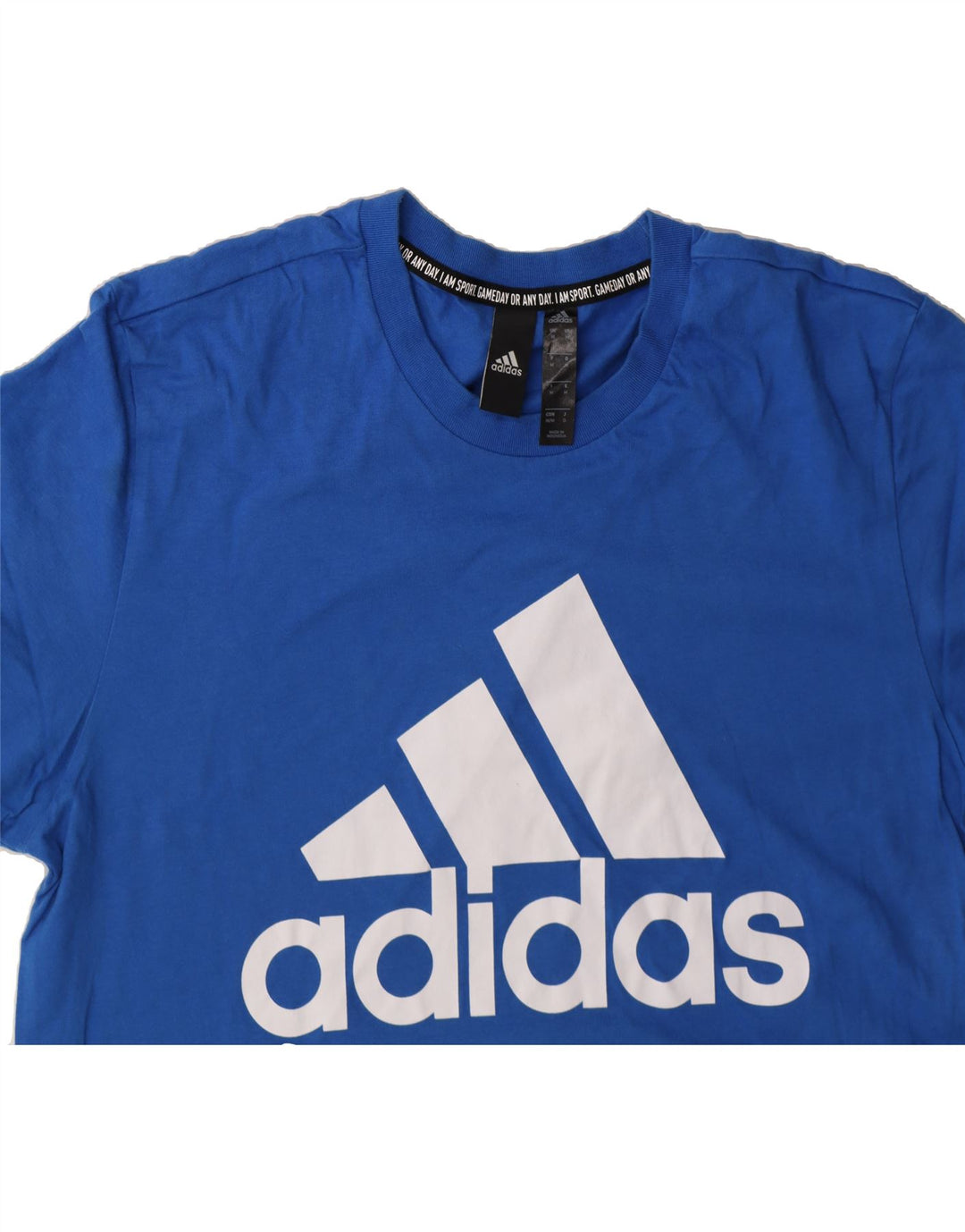 ADIDAS Mens Graphic T-Shirt Top Medium Blue Cotton Vintage Adidas and Second-Hand Adidas from Messina Hembry 