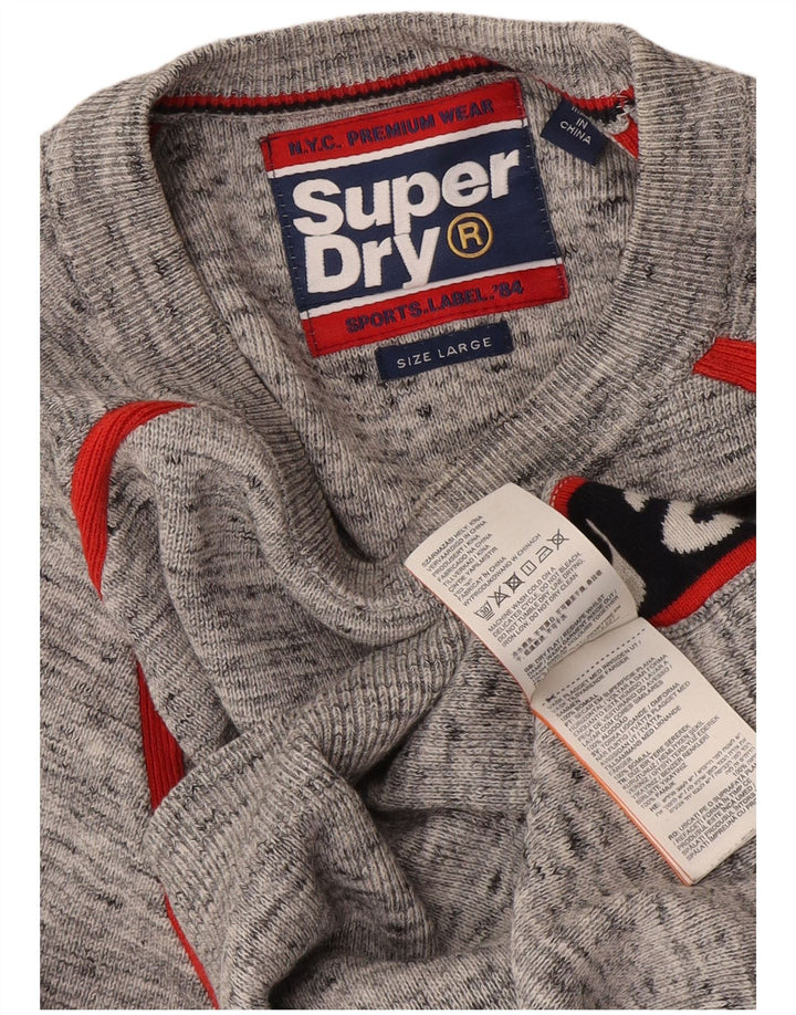 Maglione maglione girocollo con grafica da uomo Superdry Large Grey Colourblock