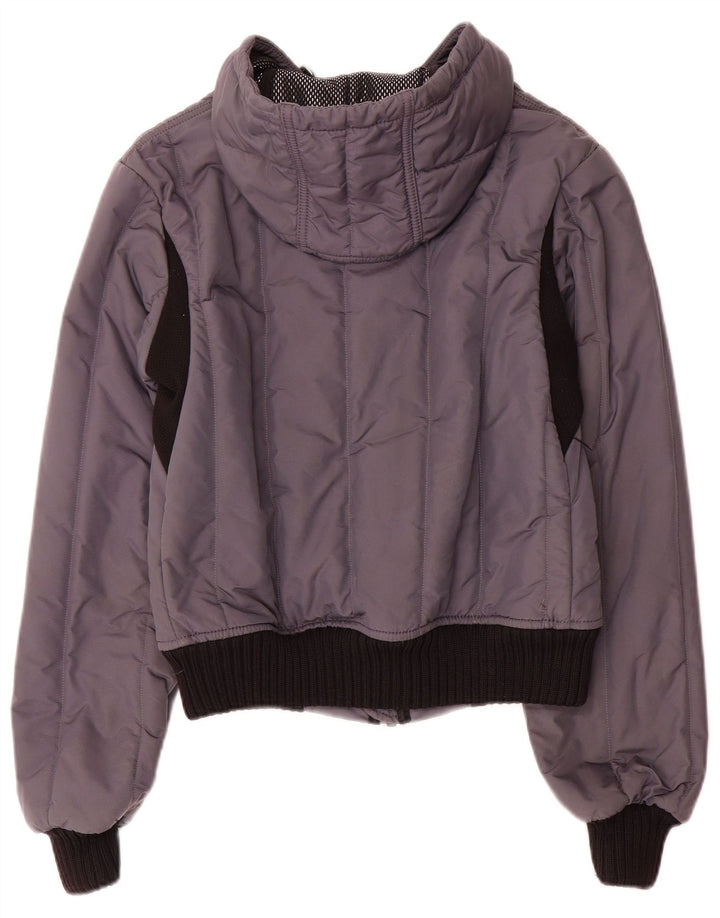 Refrigiwear Womens Hooded Rain Jacket IT 44 Medium Grey Colourblock Nylon