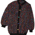 Maglione cardigan da donna vintage UK 14 medio multicolore screziato