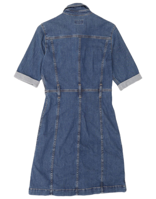 PEPE Jeans Dame Denim Kjole UK 10 Lille Blå Bomuld