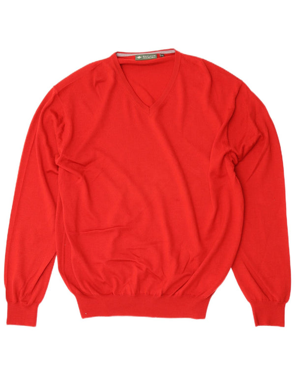 Baileys Herren-Pullover mit V-Ausschnitt, 2XL, rote Schurwolle