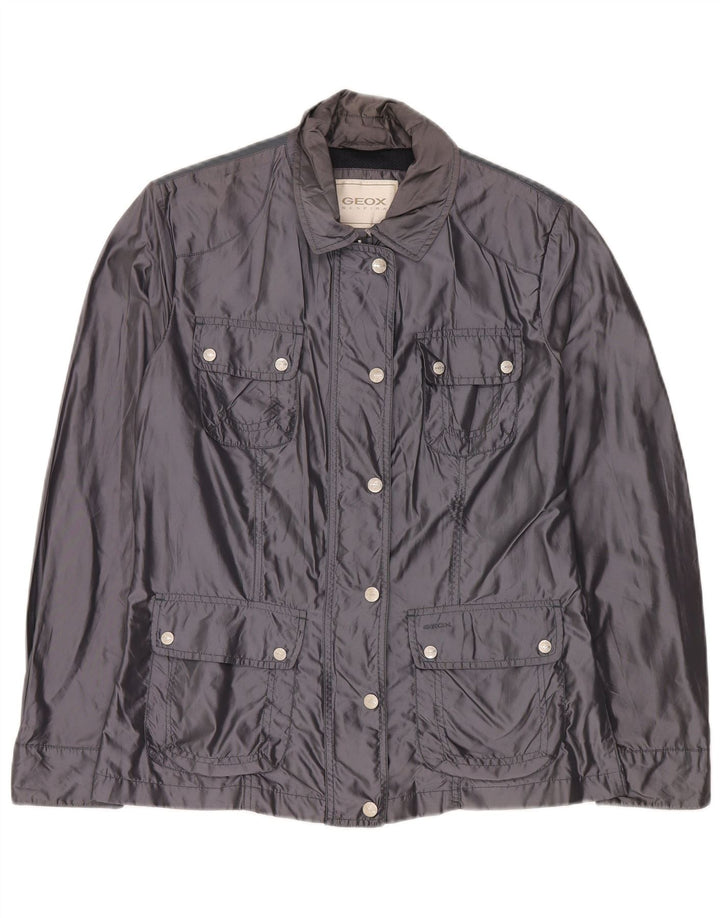 Geox Giacca Utility Oversize da Donna UK 10 Small Blu Navy in poliammide