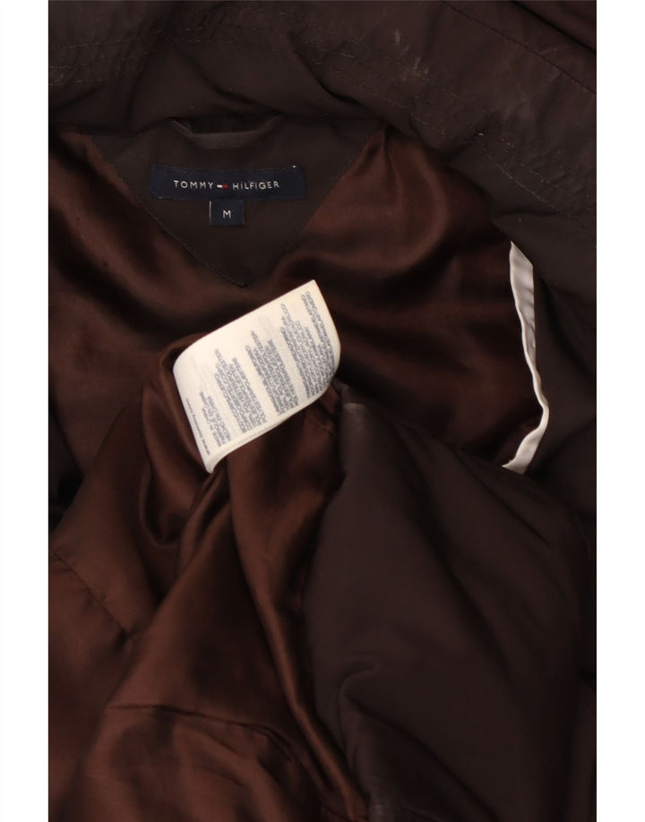 Tommy Hilfiger Womens Hooded Padded Coat UK 14 Medium Brown Polyester