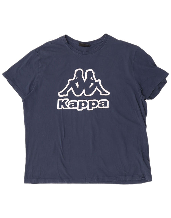 Kappa Mens Graphic T-Shirt Top 4XL Navy Blue Cotton