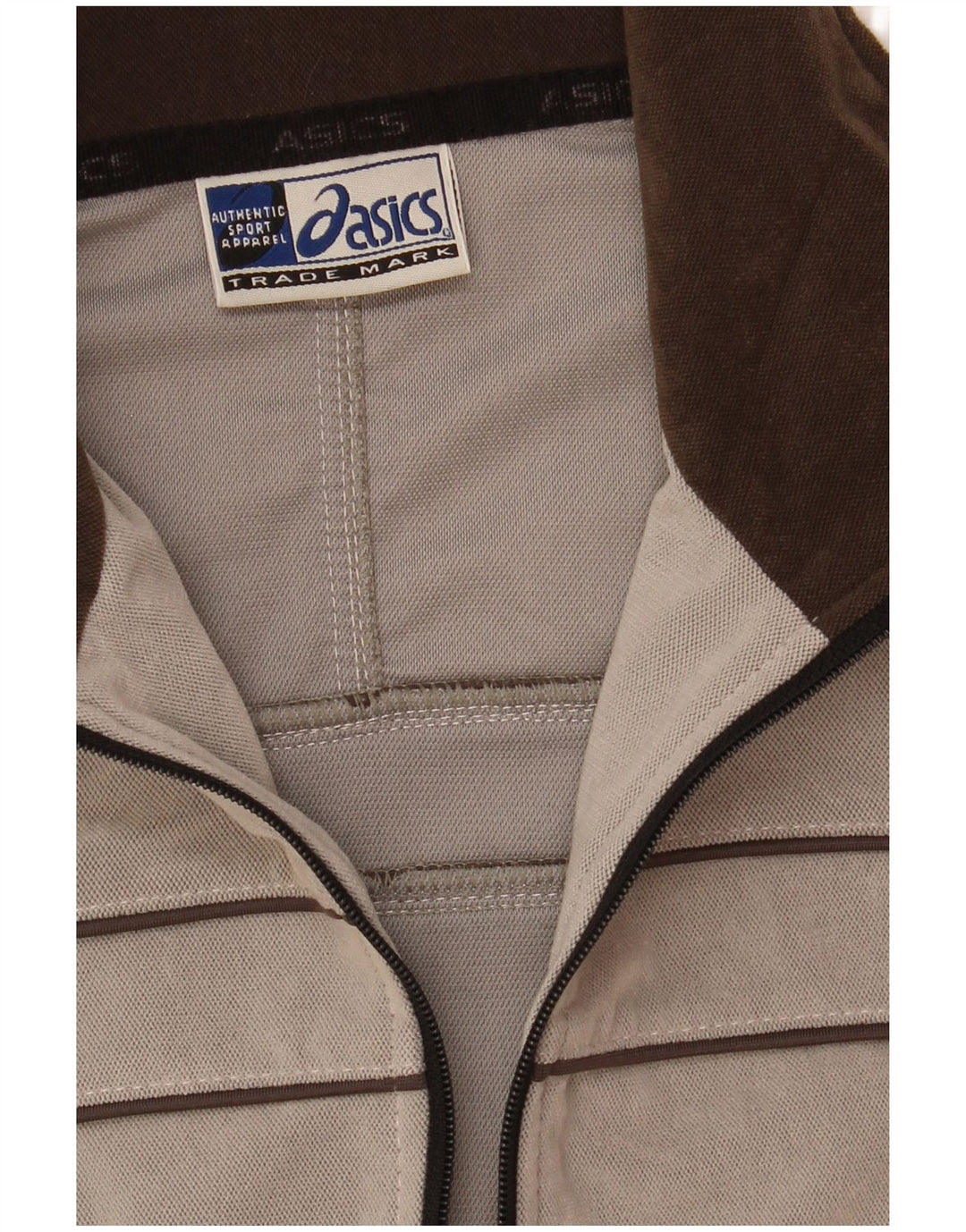 Asics Mens Tracksuit Top Jacket Medium Grey Striped