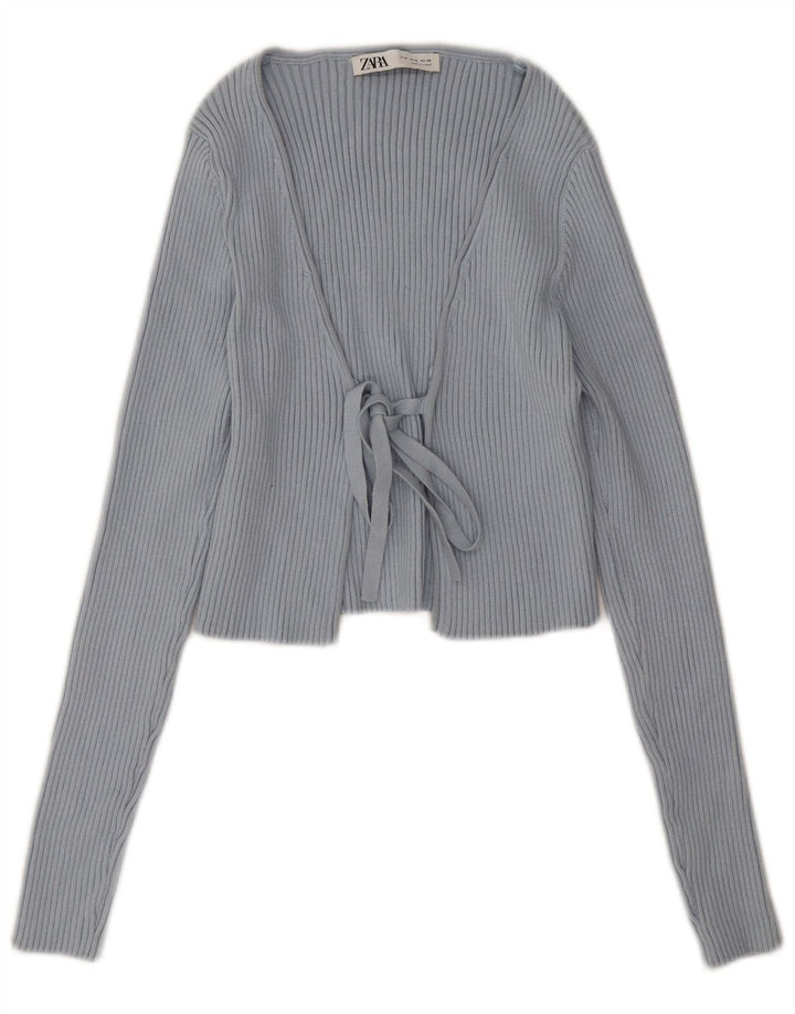 Zara Womens Bolero Jumper UK 12 Medium Blue Polyester