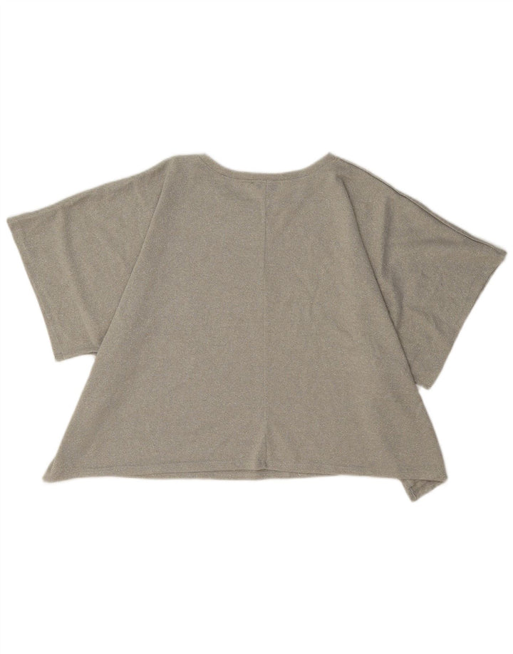 Zara Damen Crop-Oversize-Blusenoberteil UK 14 Medium Beige Flecked