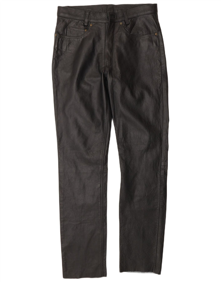 Vintage Herren Lederhose W34 L34 Schwarz