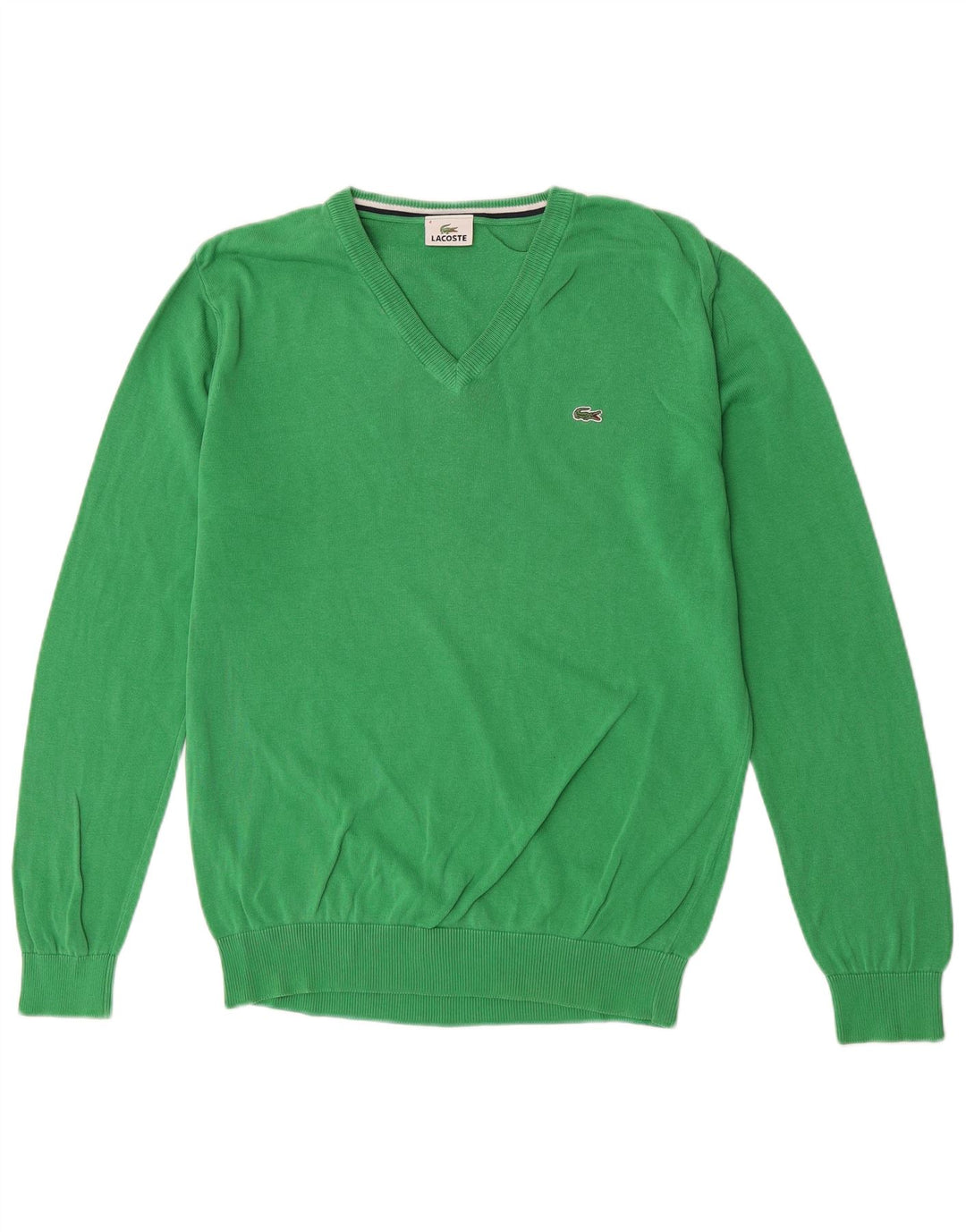 Lacoste - Jersey con cuello en V para hombre, talla 4, color verde mediano