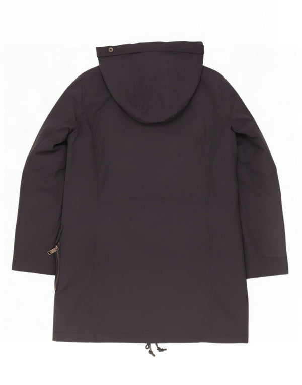 Zara Mujer Abrigo Acolchado Con Capucha UK 42 Medio Azul Marino Poliamida
