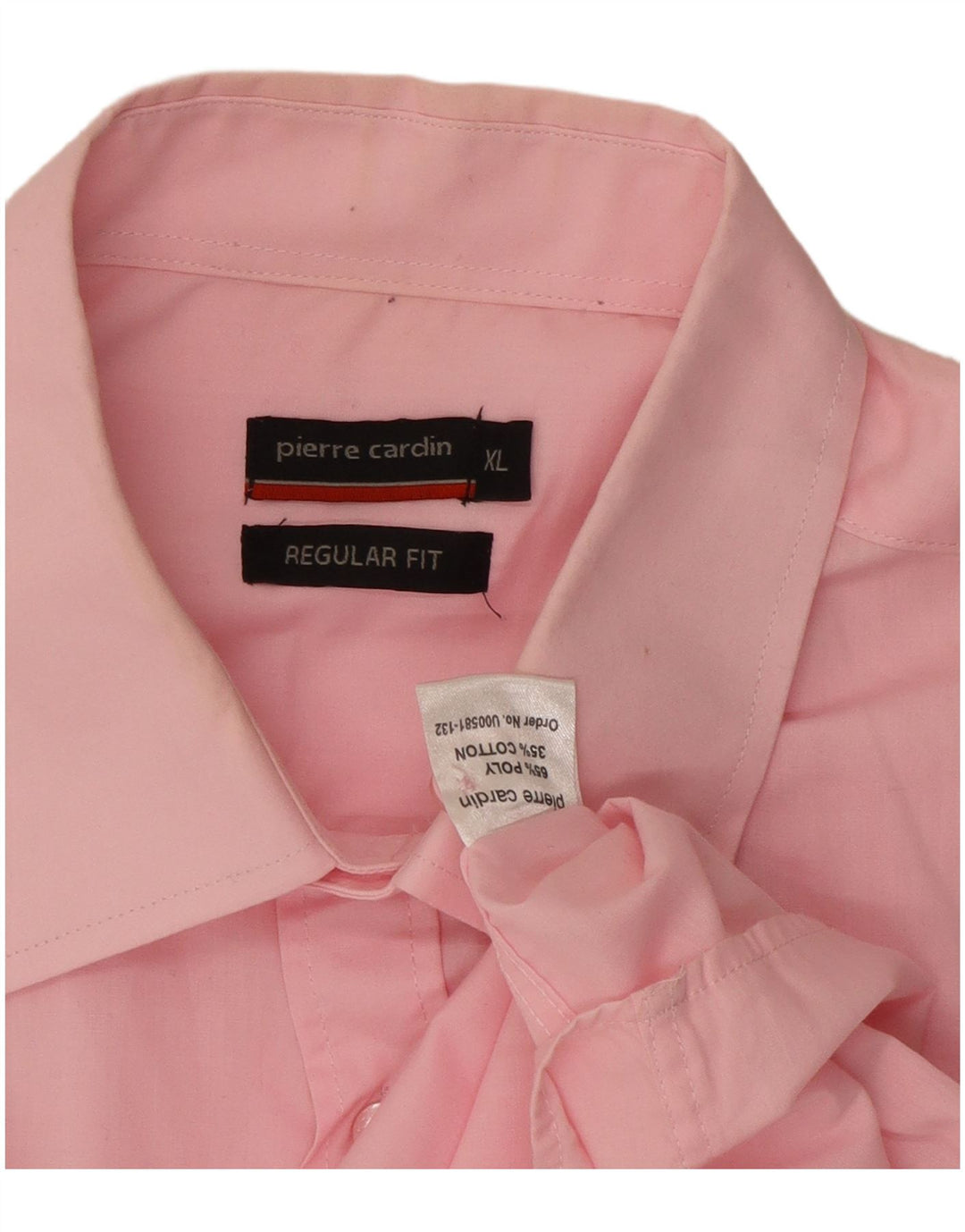 Pierre Cardin Mens Short Sleeve Regular Fit Shirt XL Pink Polyester