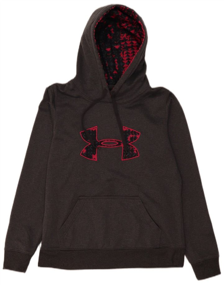 Under Armour Womens Graphic Oversized Hoodie Jumper UK 10 Small Grey