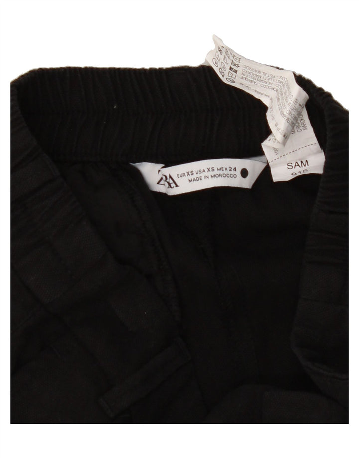 ZARA Womens Chino Shorts XS W25 Black Lyocell Vintage Zara and Second-Hand Zara from Messina Hembry 