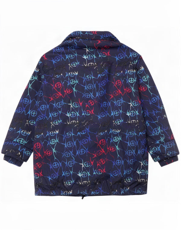 FUCHS & SCHMITT Chaqueta acolchada con capucha para mujer UK 46 Grande Azul marino Geométrico