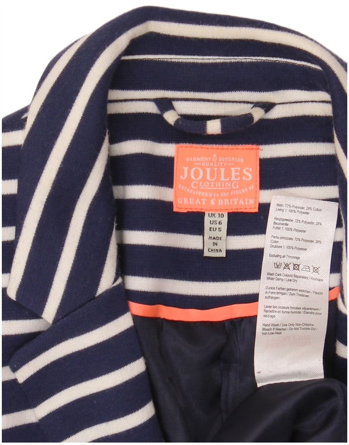Joules Chaqueta tipo blazer con 1 botón para mujer UK 10 Small Azul marino a rayas