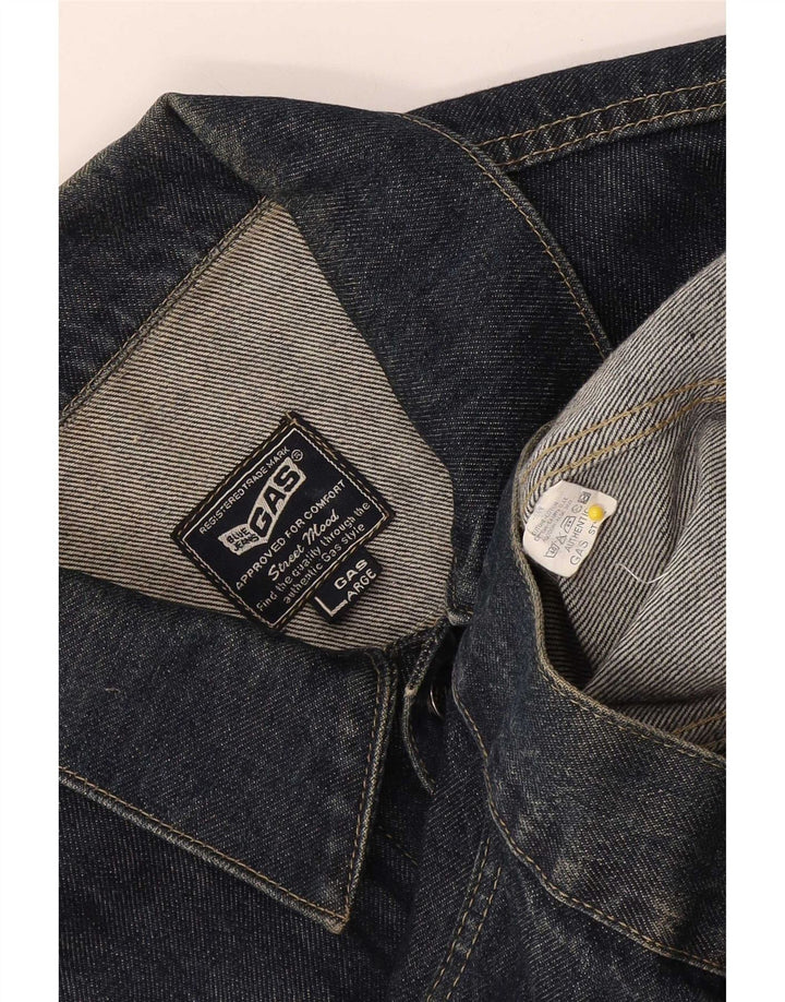 Gas Chaqueta Vaquera para Mujer UK 46 Grande Azul Marino Algodón