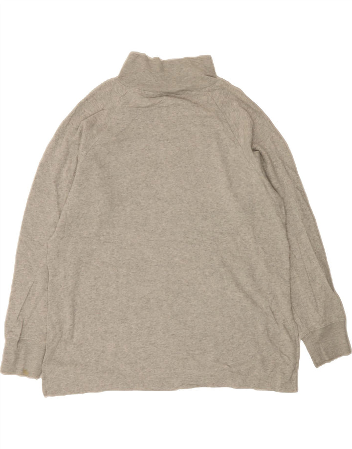 J. CREW Womens Button Neck Sweatshirt Jumper UK 16 Large Grey Flecked Vintage J. Crew and Second-Hand J. Crew from Messina Hembry 