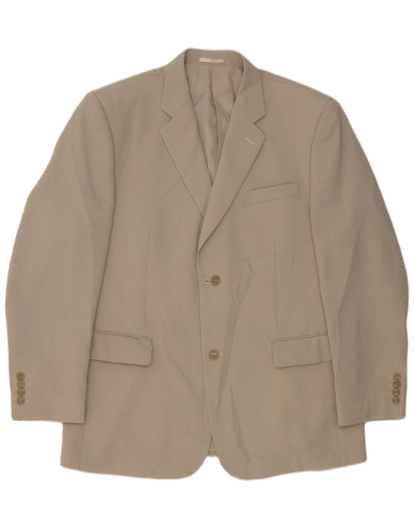 Jaqueta blazer masculina vintage com 2 botões, poliéster cinza UK 44 2XL