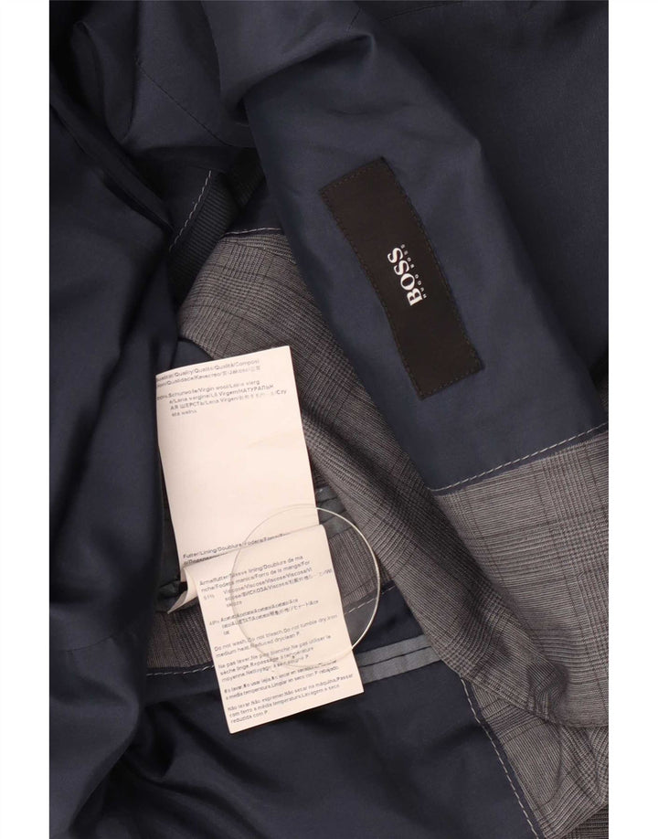 Ανδρικό σακάκι σακάκι Hugo Boss με 2 κουμπιά EU 48, παρθένο μαλλί με μεσαίο γκρι