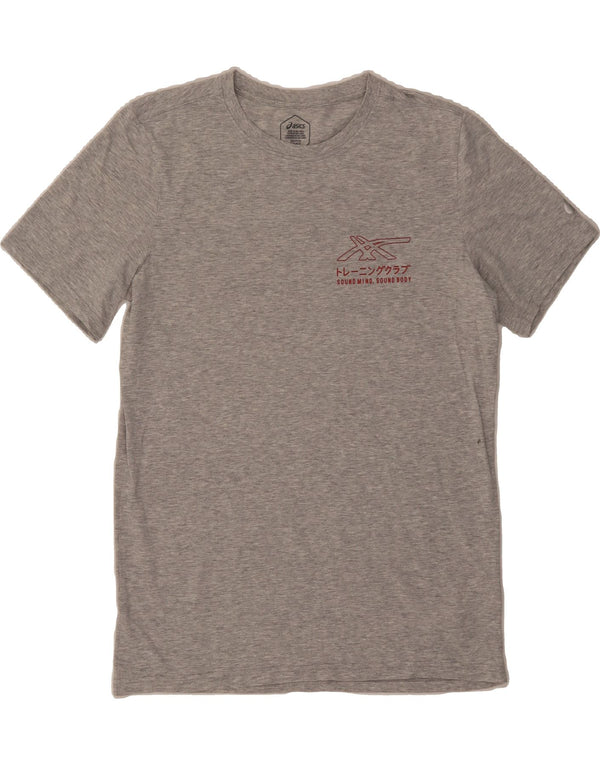 ASICS Mens T-Shirt Top Large Grey Cotton