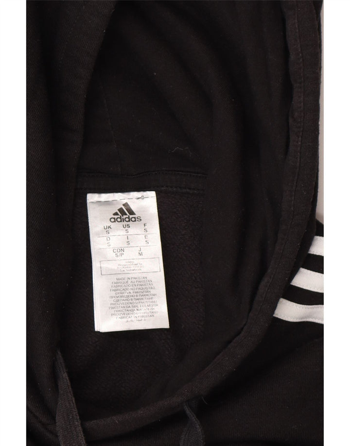 ADIDAS Mens Hoodie Jumper Small Black Polyester Vintage Adidas and Second-Hand Adidas from Messina Hembry 