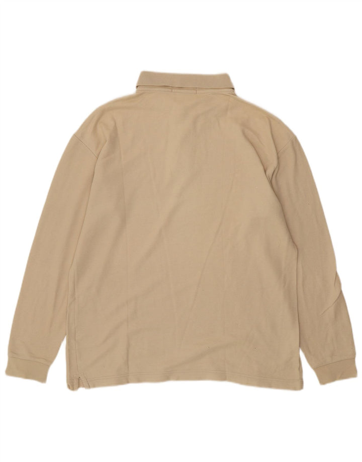 FILA Mens Long Sleeve Polo Shirt IT 50 Medium Beige