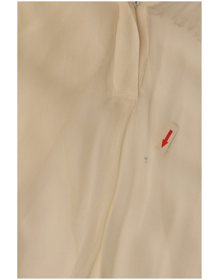 Mango Chemisier transparent pour femme UK 12 Medium Off White Viscose