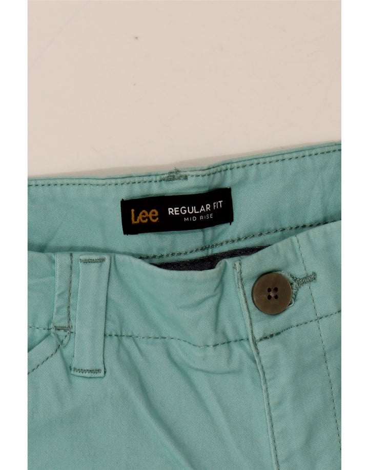 LEE Womens Regular Fit Mid Rise Casual Shorts W32 Large Turquoise