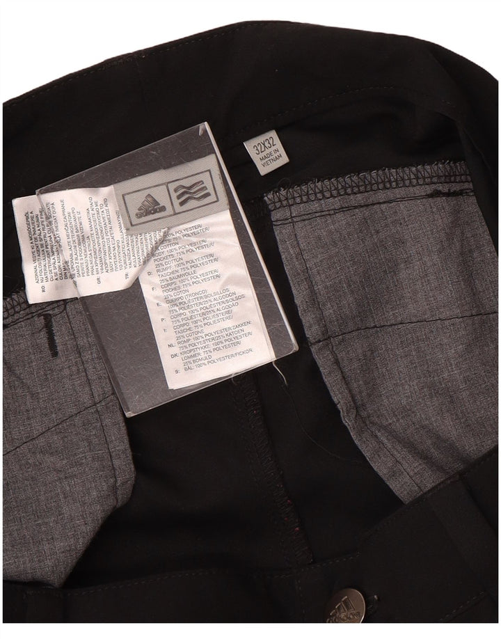 Adidas Mens Slim Chino Trousers W32 L32 Black Polyester