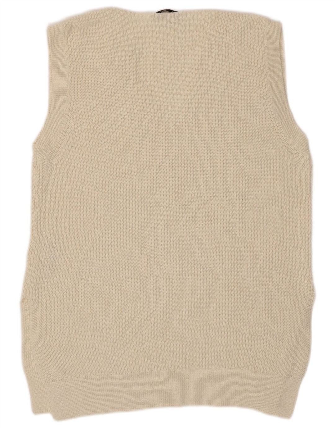 Zara Mens Vest Tank Top Small Beige Cotton