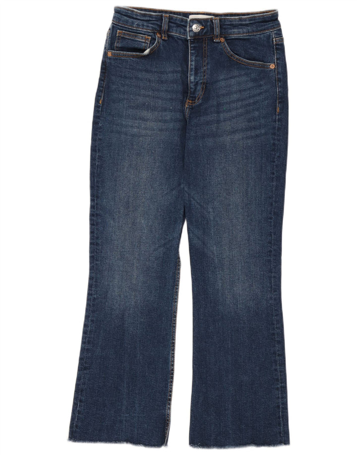 Zara Womens Crop Bootcut Jeans EU 38 Small W28 L26 Blue Cotton