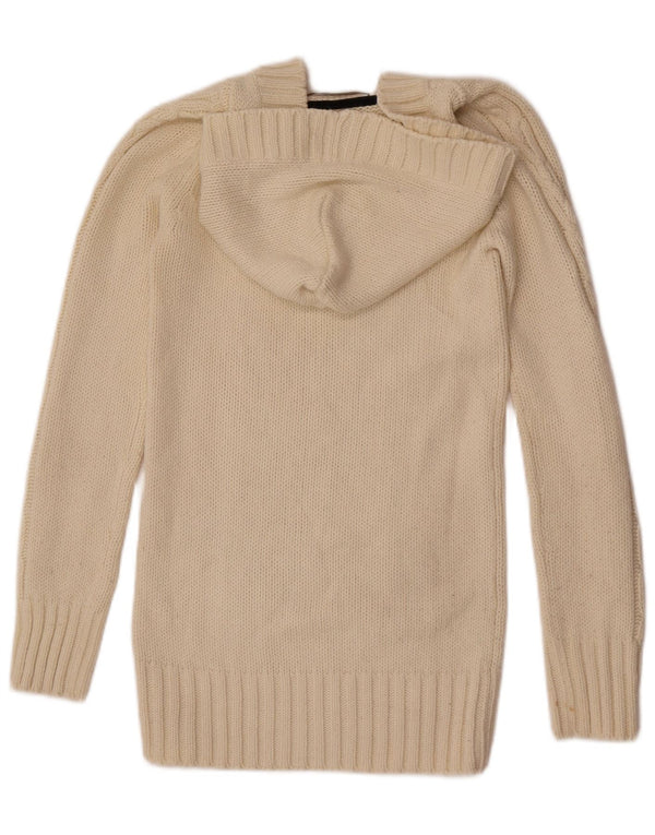 Maglione con cappuccio da donna Zara UK 12 medio bianco sporco