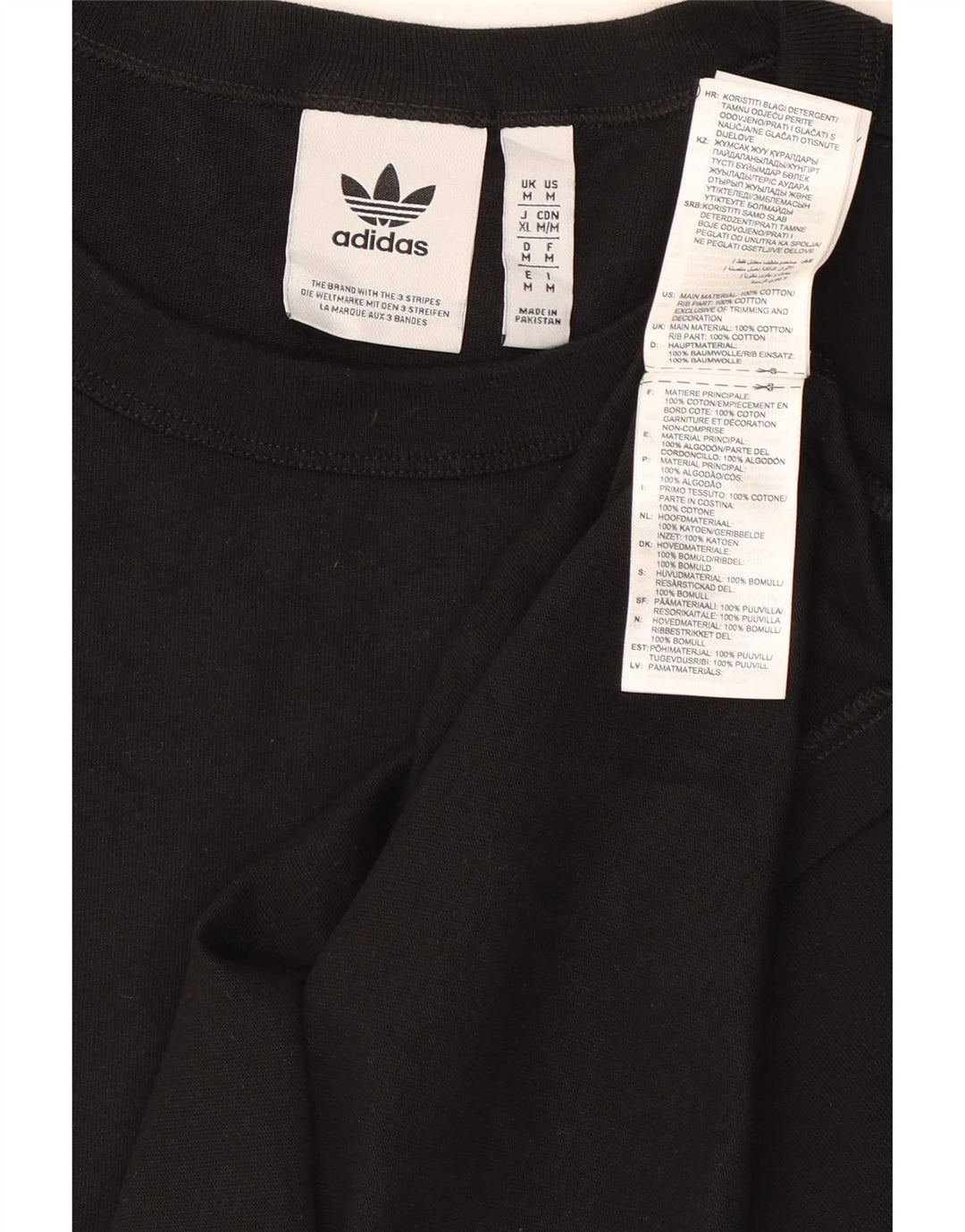 Adidas Mens T-Shirt Top Medium Black Cotton