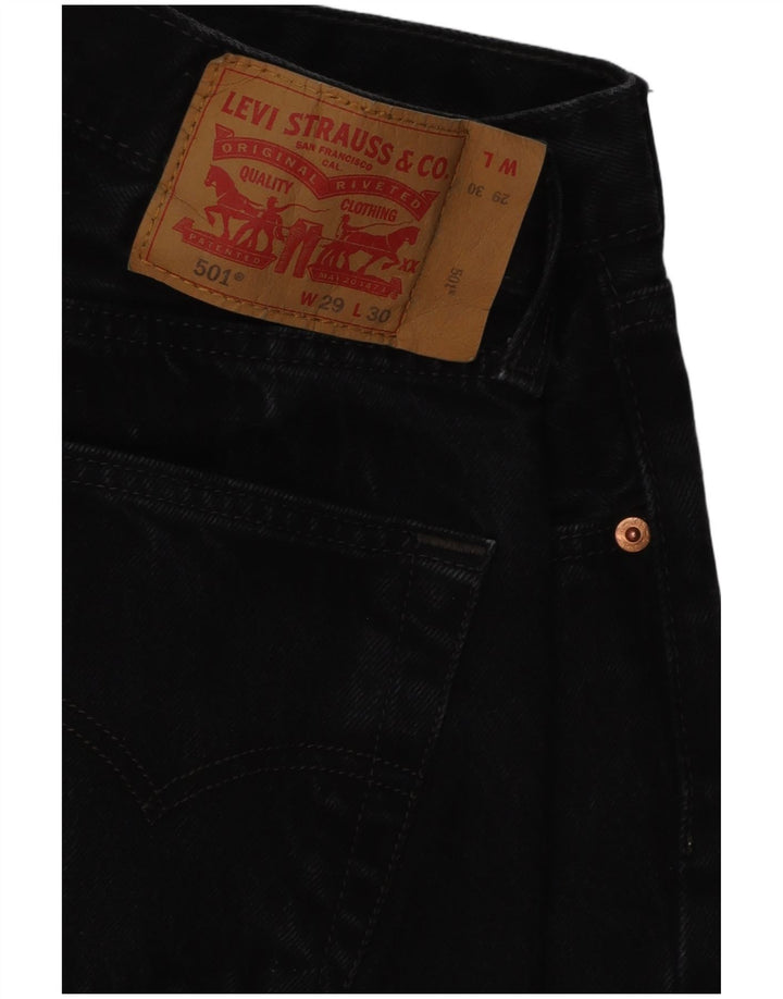Levi's Mens 501 Straight Jeans W29 L30 Black Cotton