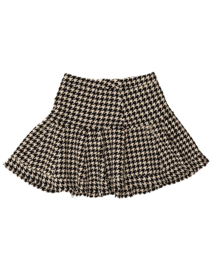 Max & Co. Womens Mini Skirt UK 6 XS W28  Black Houndstooth Wool