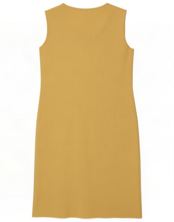 Vintage Damen Ärmelloses Etuikleid UK 10 Small Gelb