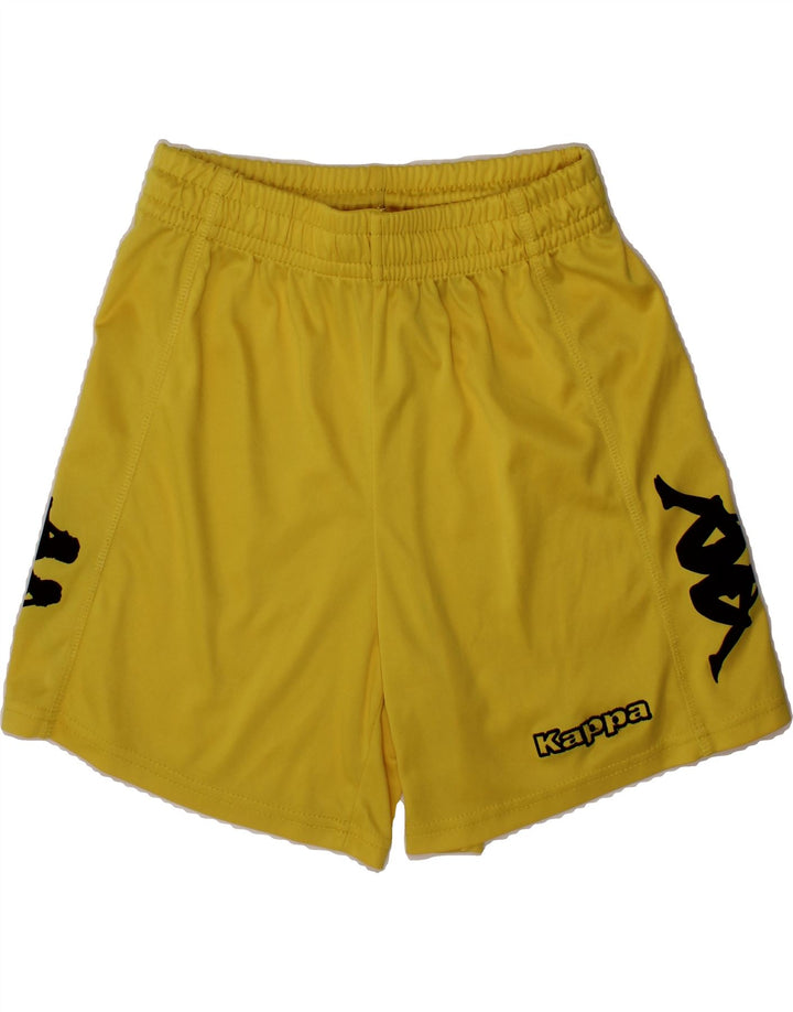KAPPA Boys Graphic Sport Shorts 9-10 Years  Yellow Vintage Kappa and Second-Hand Kappa from Messina Hembry 