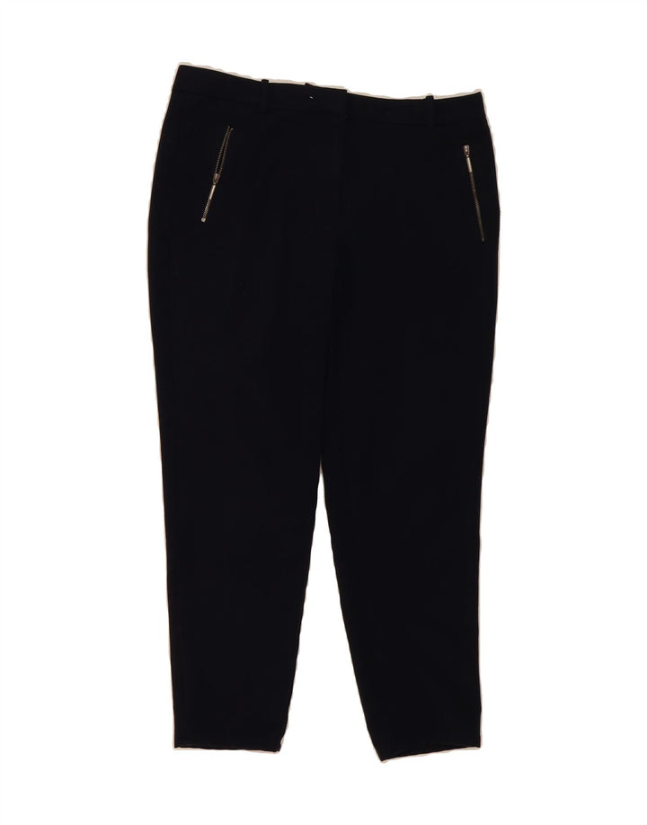 ESPRIT Womens Slim Cropped Trousers UK 12 Medium W32 L26 Navy Blue Vintage Esprit and Second-Hand Esprit from Messina Hembry 