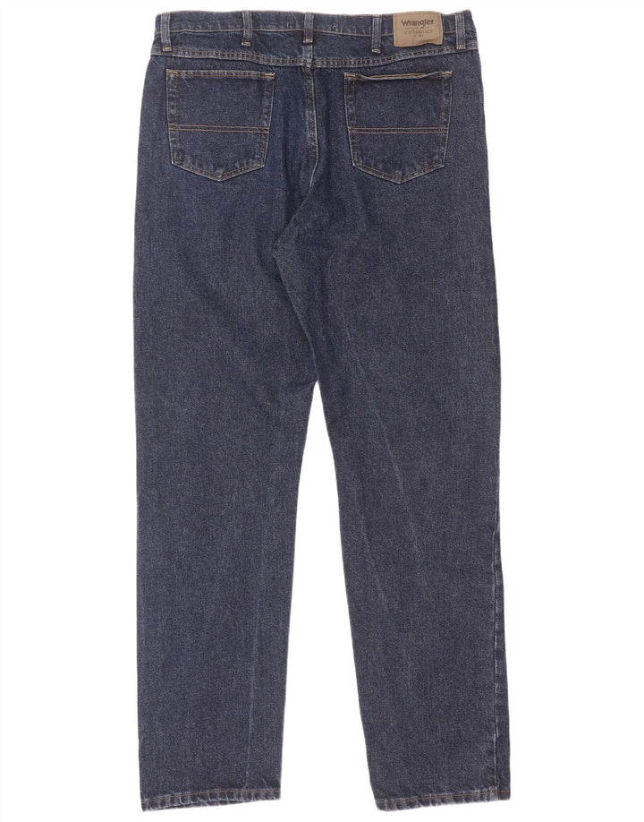 Wrangler Mens Straight Jeans W40 L36 Navy Blue Cotton