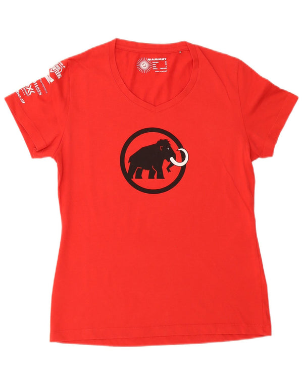 Mammut Γυναικείο γραφικό T-Shirt Top UK 14 Medium Red