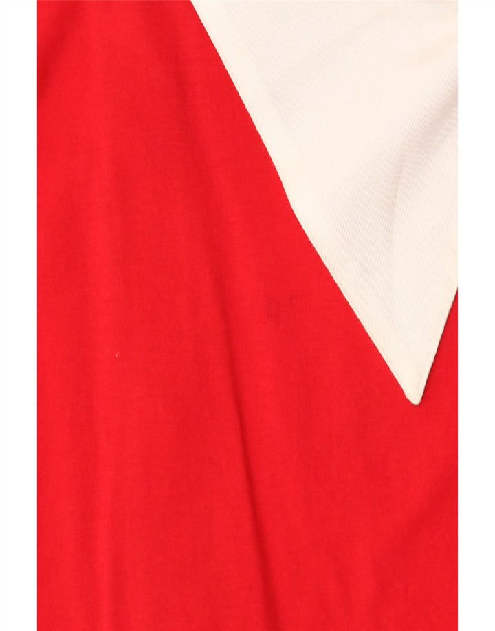 Benetton Womens Blouse Top UK 14 Medium Red Colourblock