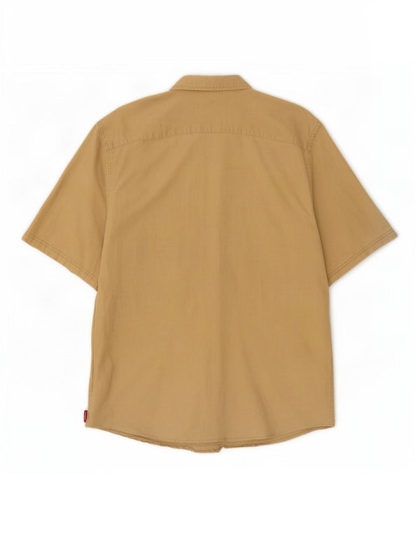 Camicia a maniche corte da uomo Wrangler XL in cotone beige