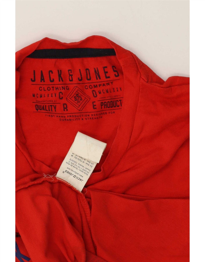 Jack & Jones Herre grafisk T-shirt Top Medium Rød Bomuld