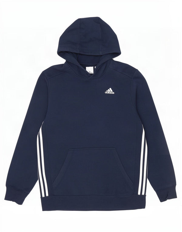 Adidas Mens Hoodie Jumper Medium Navy Blue Cotton
