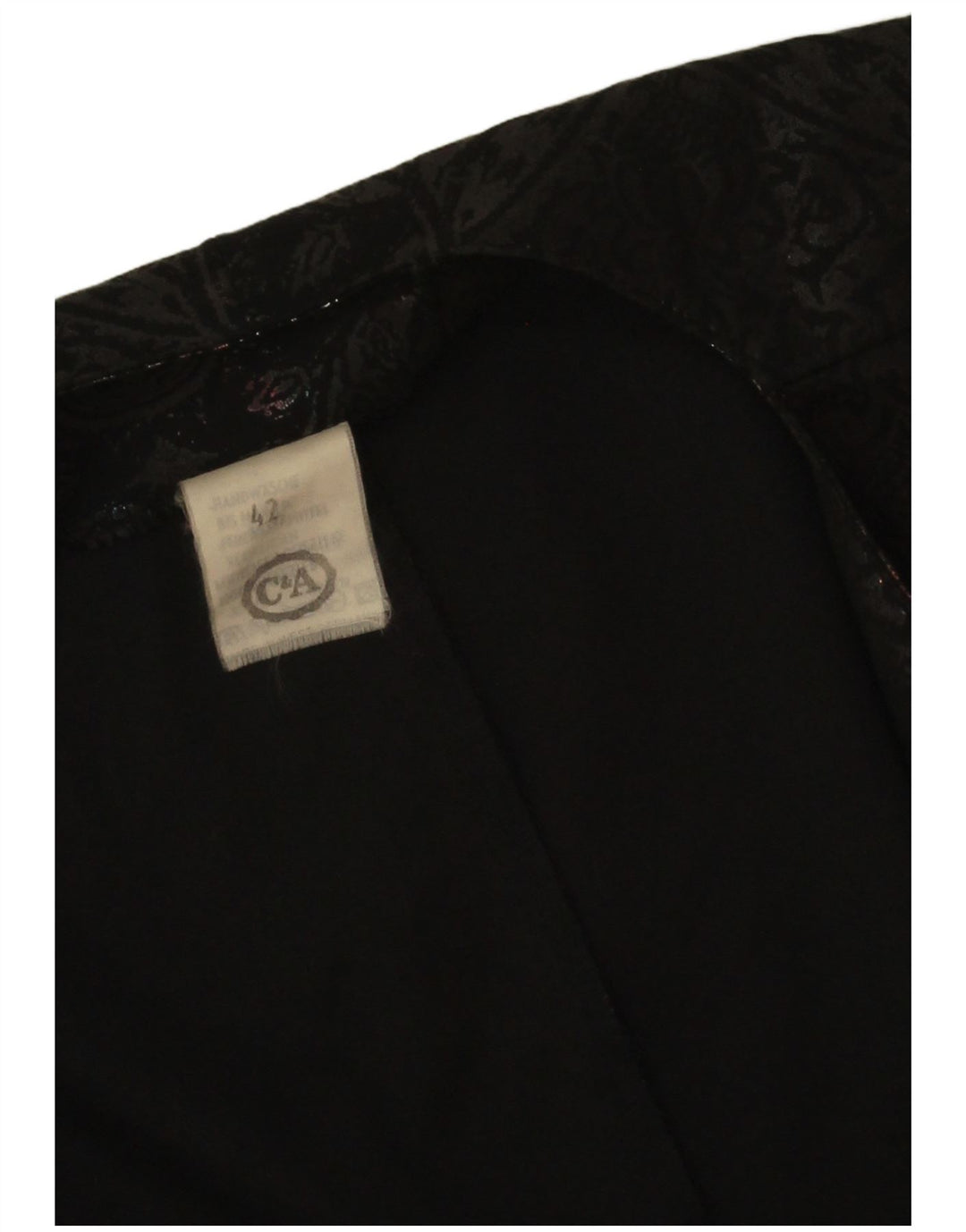 C & A Womens 3/4 Sleeve Bolero Top IT 42 Medium Black Paisley