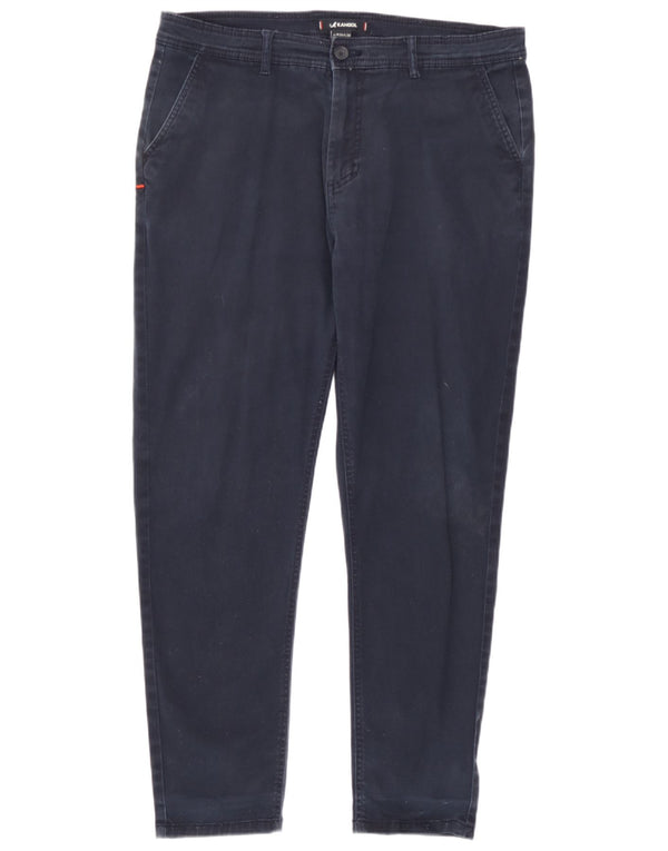 Pantaloni chino slim da uomo Kangol W34 L27 in cotone blu navy