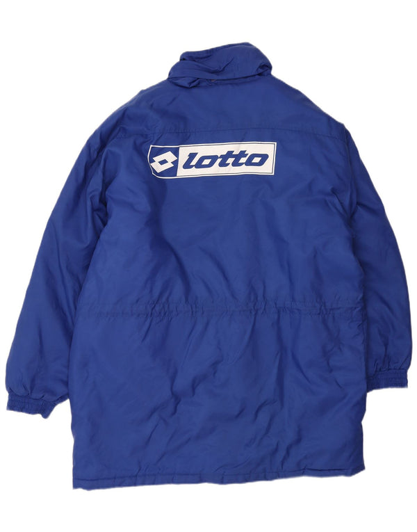 Lotto Mens Graphic Hooded Windbreaker Coat UK 44 2XL Blue Nylon