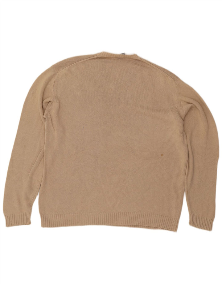 Trussardi Herre V-hals sweater Stor Beige Bomuld